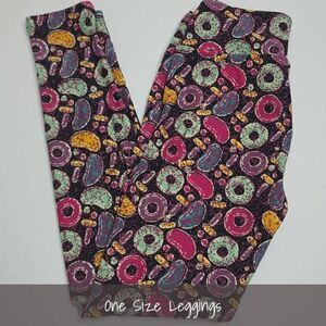 LuLaRoe OS Leggings One Size Donuts Jellybeans NEW